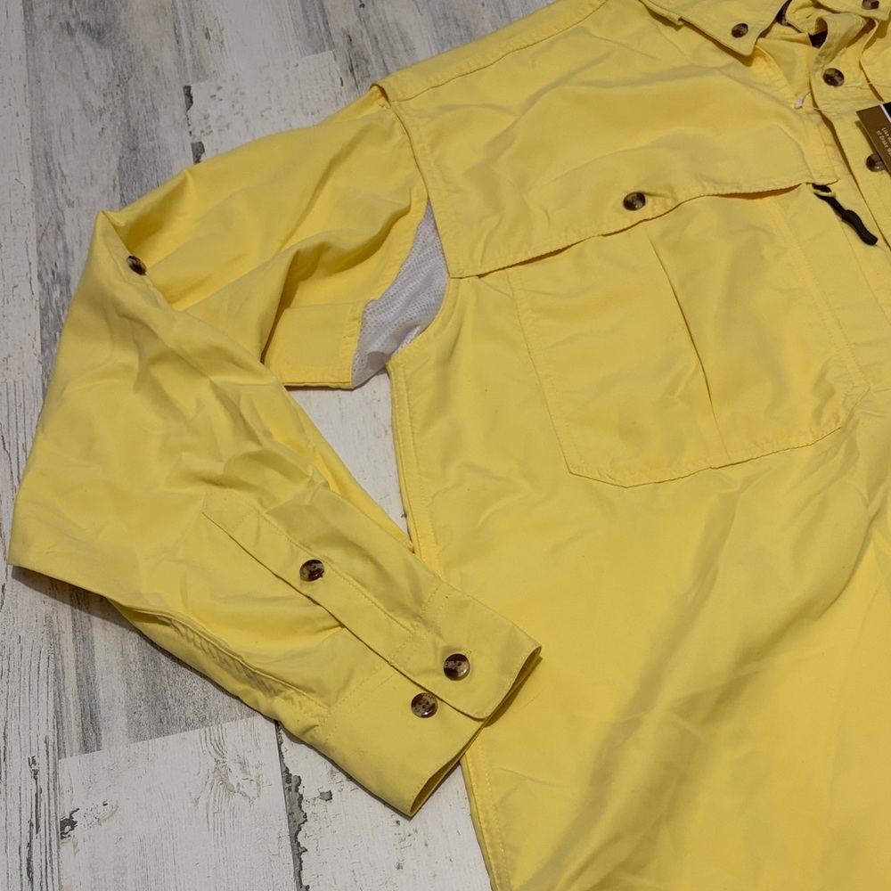 Drake Yellow Long Sleeve Vented Wingshooters Shirt Size Medium NWT - Picture 3 of 10